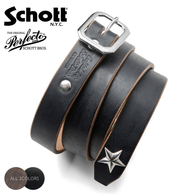 【8月25日前後で発送予定】Schott ショット 3129046 PERFECTO BELT NARROW レザーベルト【7825971002】【T】【キャンペーン対象外】