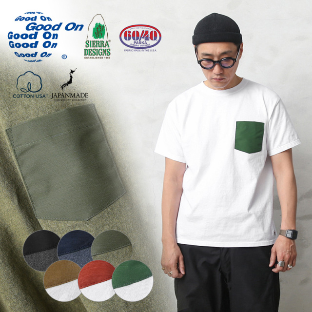 ★カートで割引対象品★【即日出荷対応】Good On×SIERRA DESIGNS 1509（2301） 60/40 POCKET S/S ポケットTシャツ 日本製【Sx】【T】
