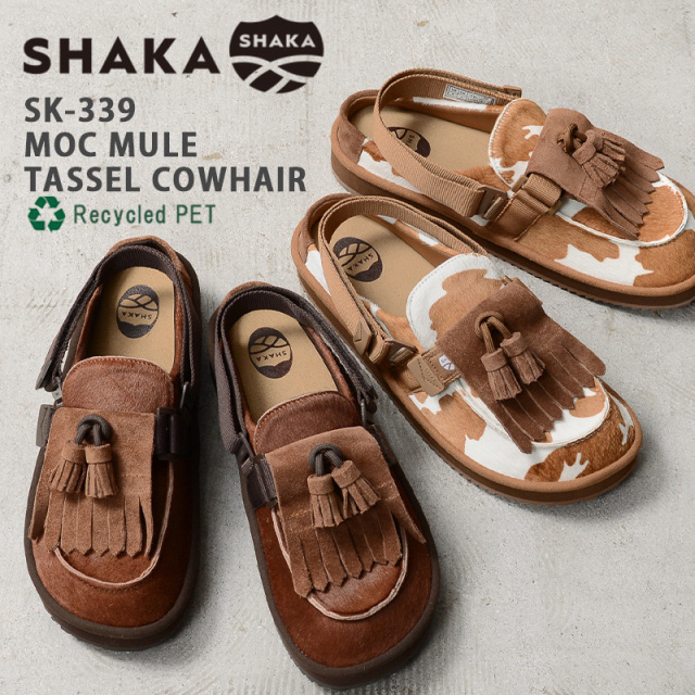 ★カートで割引対象品★【即日出荷対応】SHAKA シャカ SK-339 MOC MULE TASSEL COWHAIR モック ミュール タッセル カウヘアー サンダル【Sx】【T】