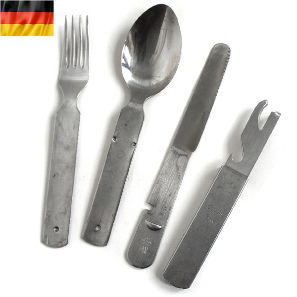 実物 ドイツ軍 BW カトラリーセット（ナイフ・フォーク・スプーン・缶切り）【キャンペーン対象外】【T】ミリタリー