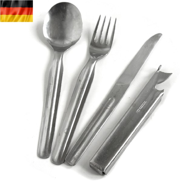 東ドイツ軍 カトラリーセット ナイフ・フォーク・スプーン・缶切り 軍