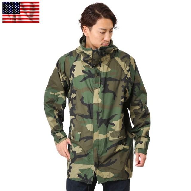 実物 米軍 IMPROVED レインパーカー WOODLAND USED 米軍放出品ミリタリーファッション 軍服【キャンペーン対象外】【T】