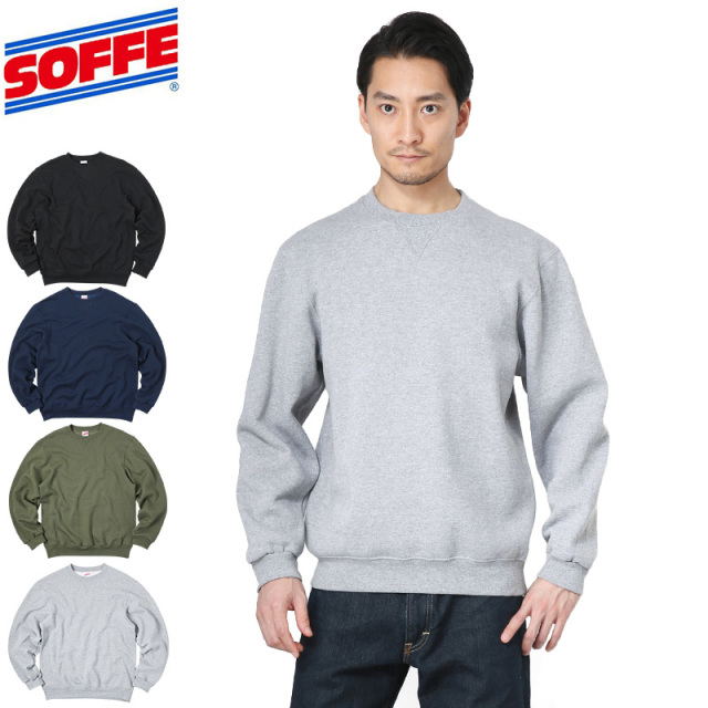 ★カートで割引対象品★【即日出荷対応】SOFFE ソフィー 9300 クラシック クルースウェット ミリタリー【T】