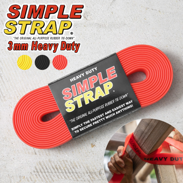 ☆大幅割引中☆【即日出荷対応】SIMPLE STRAP シンプルストラップ 3mm Heavy Duty ラバー タイダウンベルト【キャンペーン対象外】【T】
