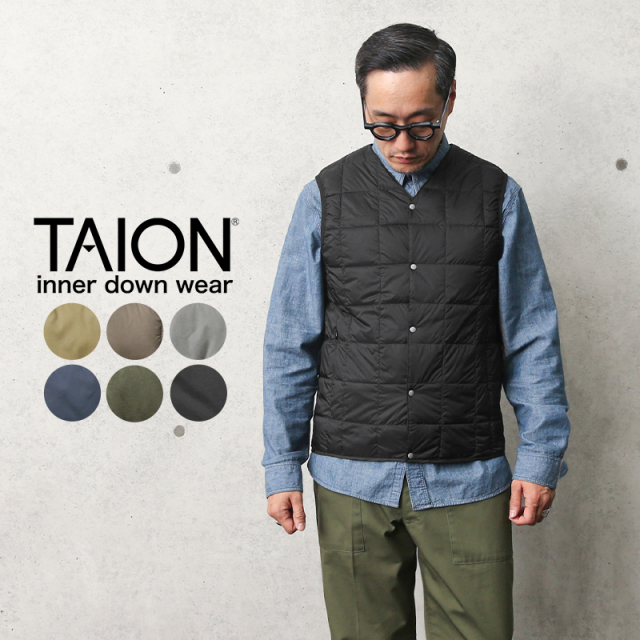 ★カートで割引対象品★TAION タイオン TAION-001 Vネック インナーダウンベスト MENS【A1】【Sx】【R】