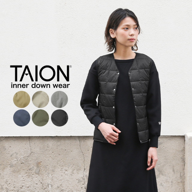 ★カートで割引対象品★TAION タイオン TAION-001 Vネック インナーダウンベスト WOMAN【A2】【Sx】【T】