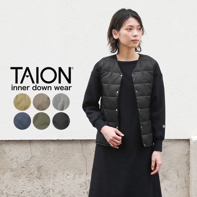 ★カートで割引対象品★TAION タイオン TAION-001 Vネック インナーダウンベスト WOMAN【A2】【Sx】【R】