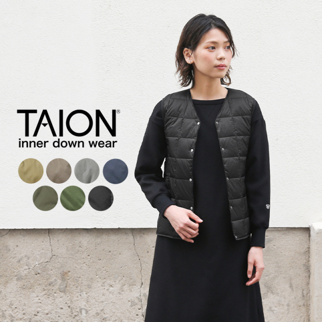 TAION タイオン TAION-001 Vネック インナーダウンベスト WOMAN【A2】【Sx】【Z】◎