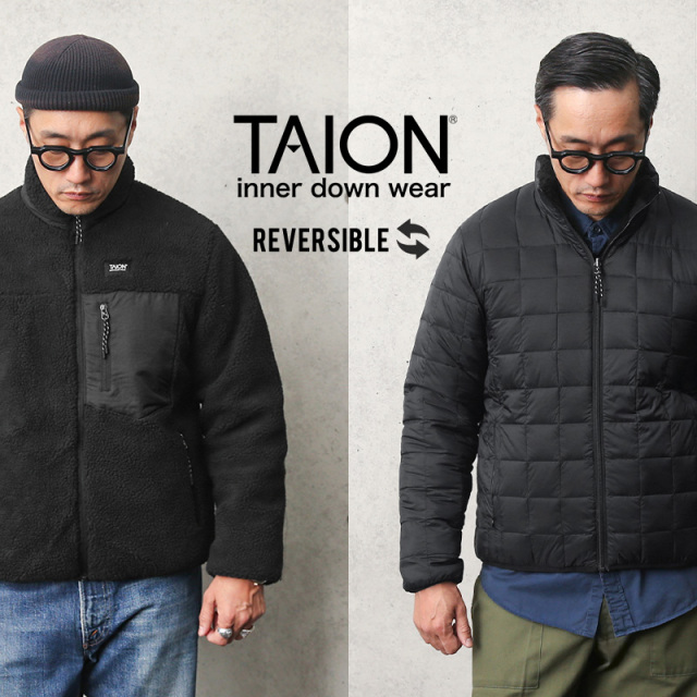 ★カートで割引対象品★TAION タイオン TAION-R102MB MOUNTAIN LINE ダウン/ボア リバーシブル ダウンジャケット MENS【C5】【Sx】【T】