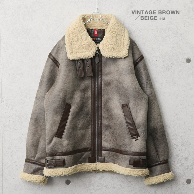 ALPHA アルファ TA1548 フェイクムートン B-3 ジャケット ミリタリー