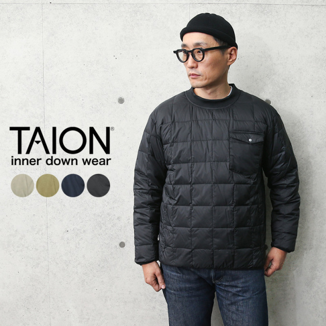 ★カートで割引対象品★【即日出荷対応】TAION タイオン TAION-100PB プルオーバー クルーネック ダウン【A8】【Sx】【T】
