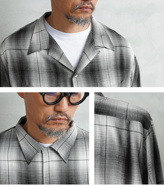 バロウゴイフ4枚 WAIPER×TOWN CRAFT TC25S005WP 60's OMBRE LOOP COLLAR SHIRTS