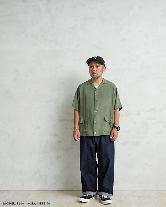 waiper × towncraft別注　レーヨンビーチシャツ　M ブラック WAIPER×TOWN CRAFT TC25S013WP Rayon Beach Shirts レーヨン