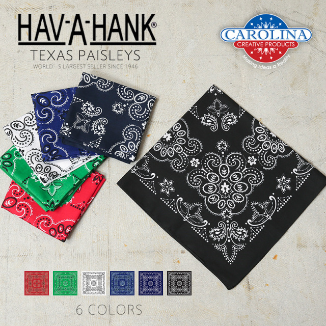 ★カートで割引対象品★【即日出荷対応】【ネコポス便対応】HAV-A-HANK ハバハンク TEXAS PAISLEYS BANDANNA テキサス・ペイズリー バンダナ【T】