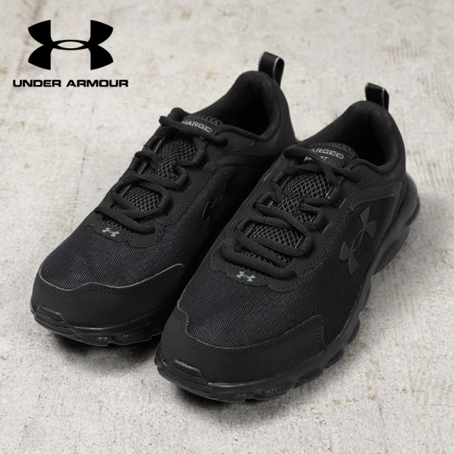 UNDER ARMOUR アンダーアーマー 3024857-002 Charged Assert 9 Wide 4E ランニングシューズ BLACK×BLACK【キャンペーン対象外】【I】