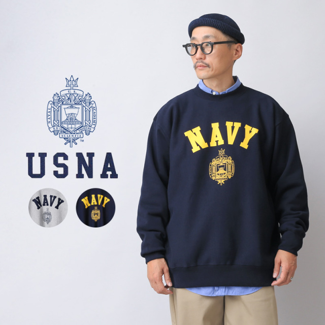 ★カートで割引対象品★【即日出荷対応】USNA USNA-010 HEAVY WEIGHT クルーネックスウェット【T】