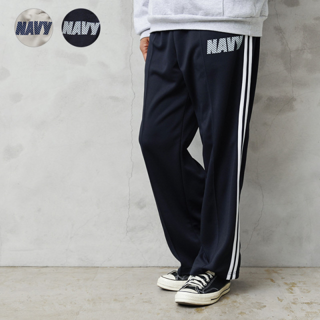 ★カートで割引対象品★【即日出荷対応】USNA（アメリカ海軍兵学校）オフィシャルライセンス USNA-021 サイドライン トラックパンツ NAVYプリント【T】