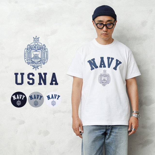 ★カートで割引対象品★【即日出荷対応】USNA（アメリカ海軍兵学校）オフィシャルライセンス HEAVYWEIGHT S/S クルーネックTシャツ USNA-022【T】