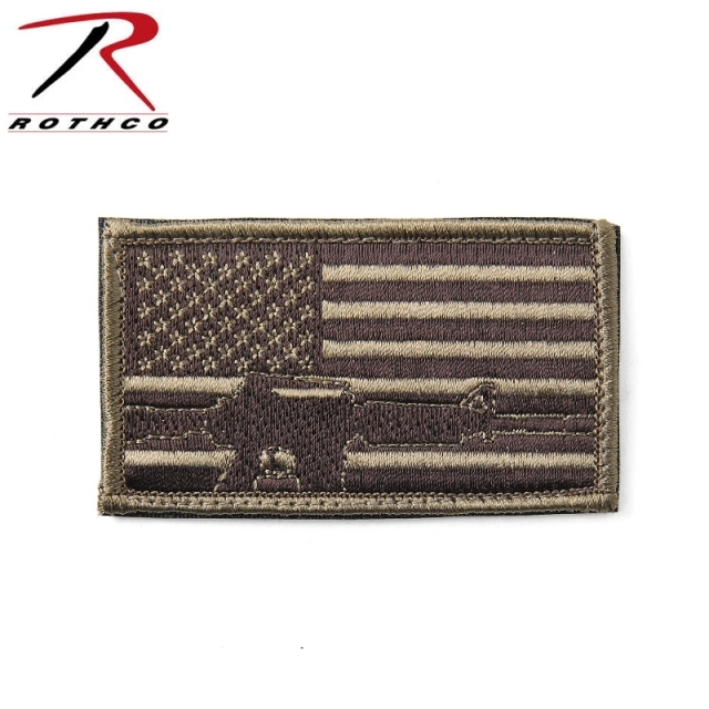 ★カートで割引対象品★【ネコポス便対応】ROTHCO ロスコ 72204 SUBDUED FLAG W/RIFLE パッチ【T】
