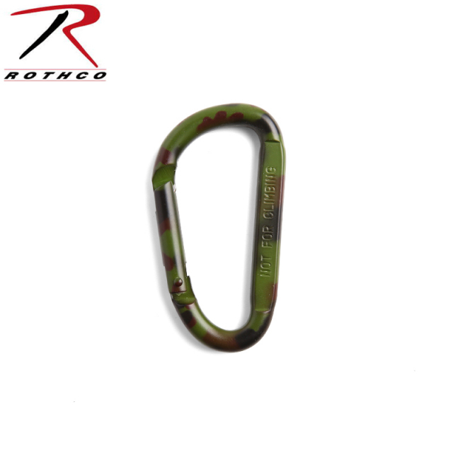 ★カートで割引対象品★【ネコポス便対応】ROTHCO ロスコ 80MM カラビナ WOODLAND【292】【T】