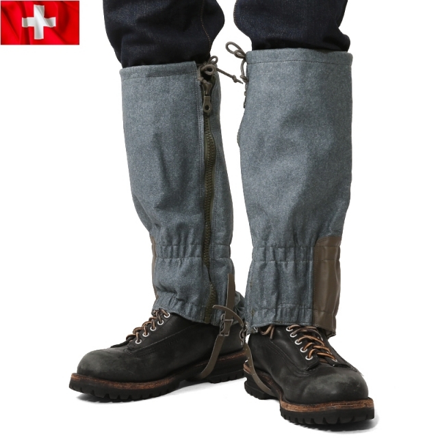 実物 新品 スイス軍 キャンバス ゲイター（レギンス）【キャンペーン対象外】【T】ミリタリー