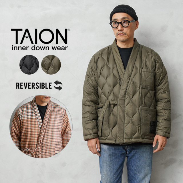 ☆大幅割引中☆【即日出荷対応】TAION タイオン UW-TA-R101KJ TAION × Universal Works リバーシブル 袢纏ダウンジャケット【F8】【Sx】【T】