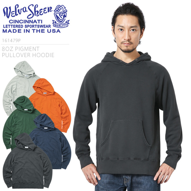 ☆大幅割引中☆Velva Sheen ベルバシーン 161479P MADE IN USA 8oz PIGMENT プルオーバー スウェットパーカー【T】