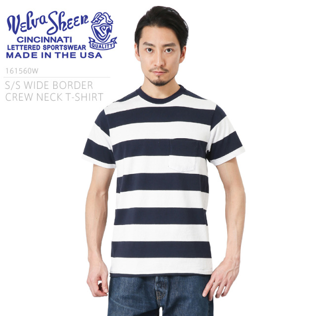 ☆大幅割引中☆Velva Sheen ベルバシーン MADE IN USA 161560W S/S ワイドボーダー クルーネックTシャツ【T】