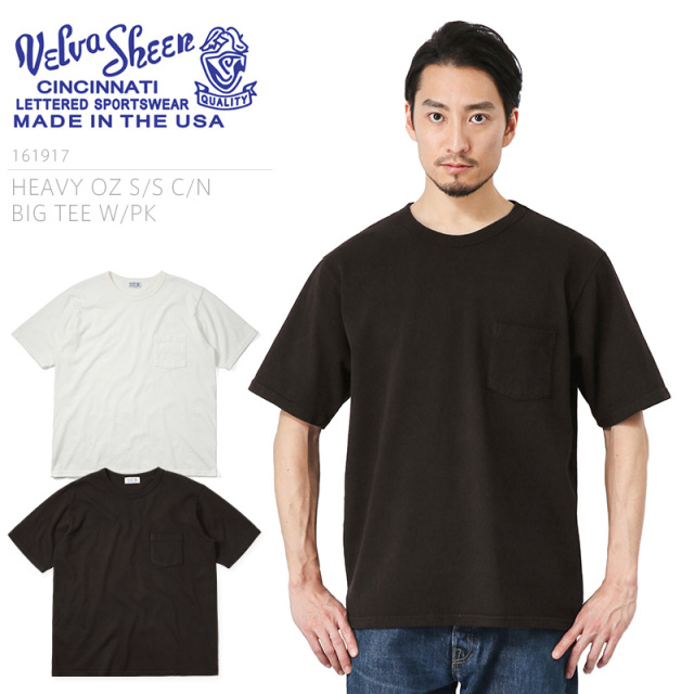 ★カートで割引対象品★Velva Sheen ベルバシーン MADE IN USA 161917 S/S ヘビーオンス ポケット付きビッグTシャツ【T】
