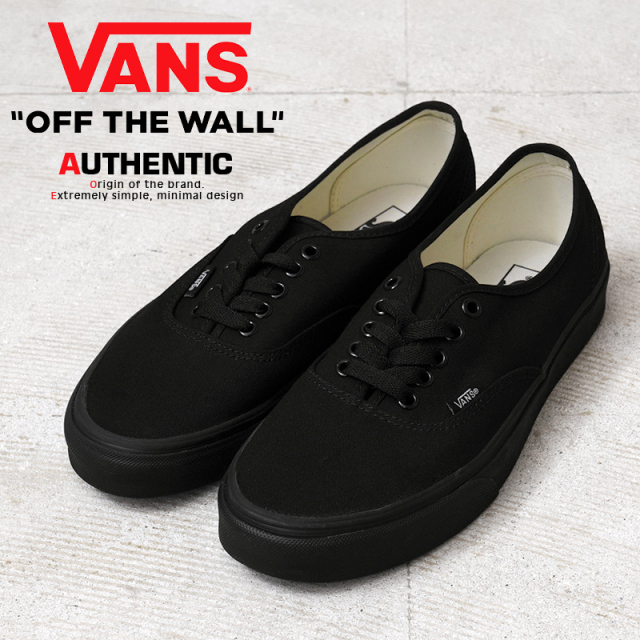 【即日出荷対応】VANS ヴァンズ VN000EE3BKA AUTHENTIC スニーカー ALL BLACK USA企画【キャンペーン対象外】【T】