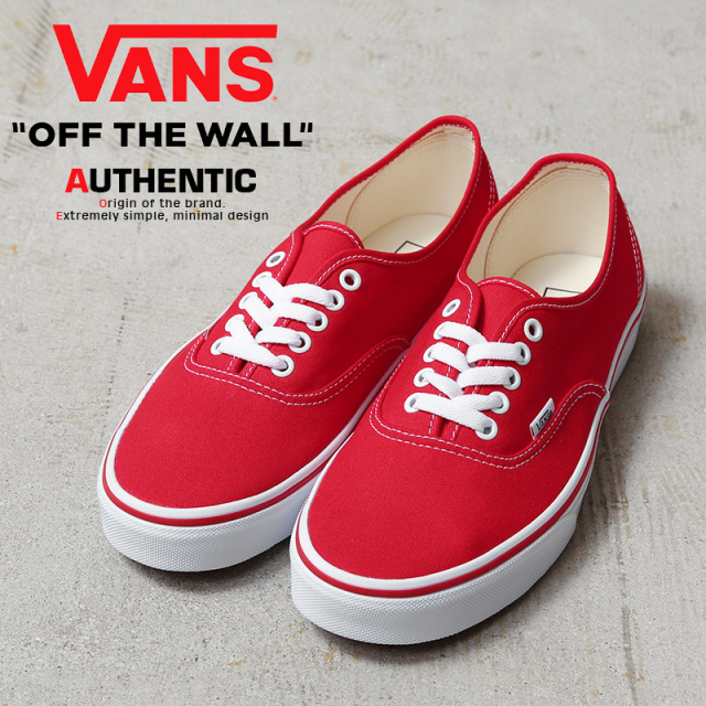 【即日出荷対応】VANS ヴァンズ VN000EE3RED AUTHENTIC スニーカー RED USA企画【キャンペーン対象外】【T】