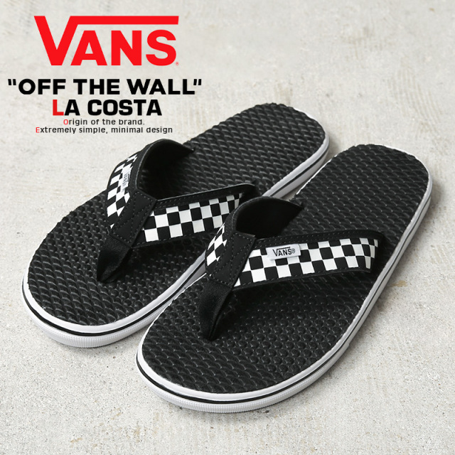【VANS】MTE LaCosta/チェッカーボード ラコスタ ライドスライド VANS バンズ サンダル LA COSTA LITE CHECKERBOARD BLACK WHITE