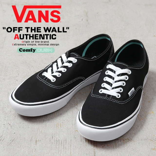 【即日出荷対応】VANS ヴァンズ VN0A3WM7VNE COMFYCUSH AUTHENTIC スニーカー BLACK USA企画【キャンペーン対象外】【T】