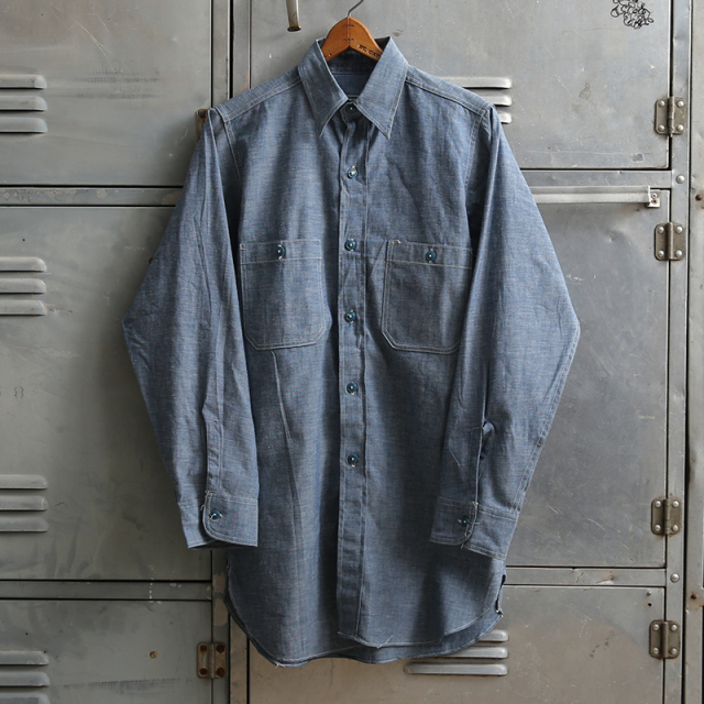 1940s U.S. NAVY Chambray ユーティリティシャツ "Stencil" DEADSTOCK サイズ14【T】【キャンペーン対象外】