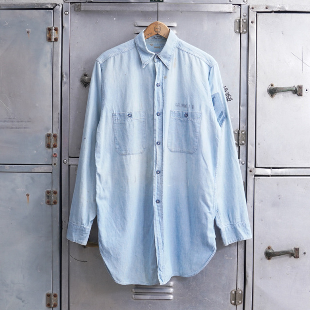 1940s U.S. NAVY Chambray ユーティリティシャツ about Mサイズ【T】【キャンペーン対象外】