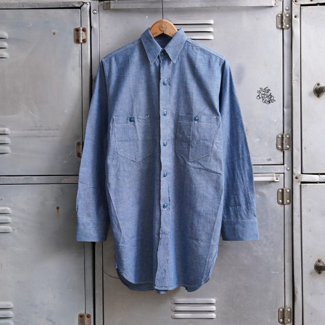 1940s U.S. NAVY Chambray ユーティリティシャツ サイズ14【T】【キャンペーン対象外】
