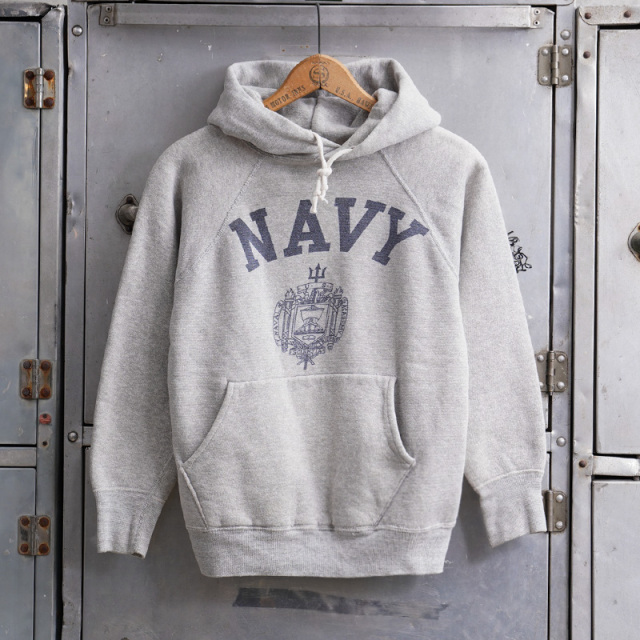 1950s U.S.NAVAL ACADEMY NAVY プリント スウェットフーディ about S【T】【キャンペーン対象外】