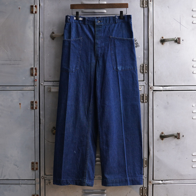 1940s U.S NAVY サイドシームレスデニムトラウザー W30【T】【キャンペーン対象外】