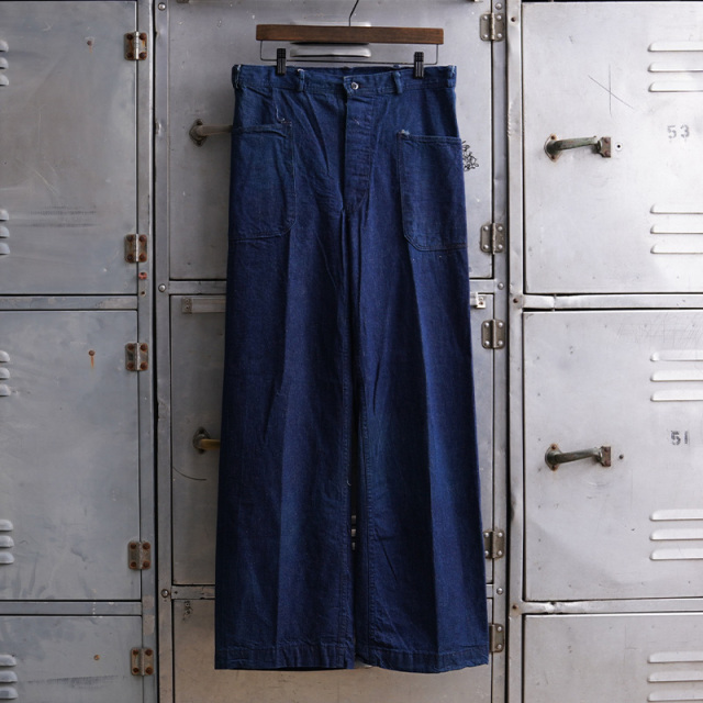 1940s U.S NAVY サイドシームレスデニムトラウザー W32【T】【キャンペーン対象外】