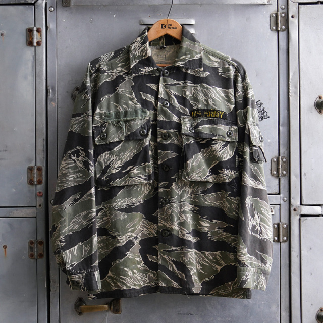 1960s Vietnam Tiger Stripe シルバータイガーシャツ US-Lサイズ【T】【キャンペーン対象外】