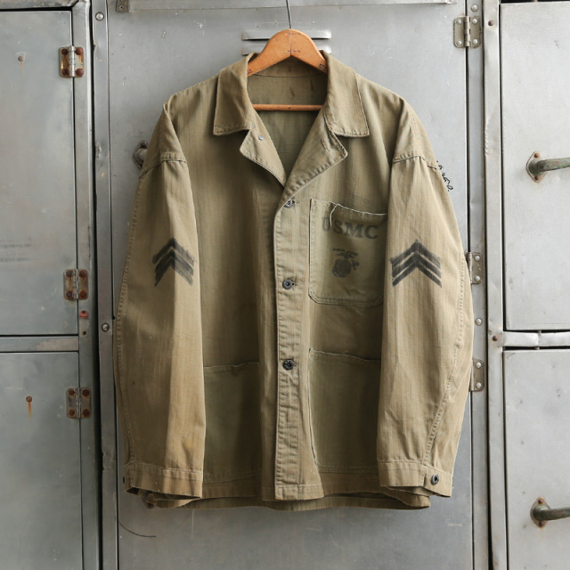 WW2 U.S.M.C. P-41 HBT ユーティリティジャケット  about46ビッグサイズ【T】【キャンペーン対象外】