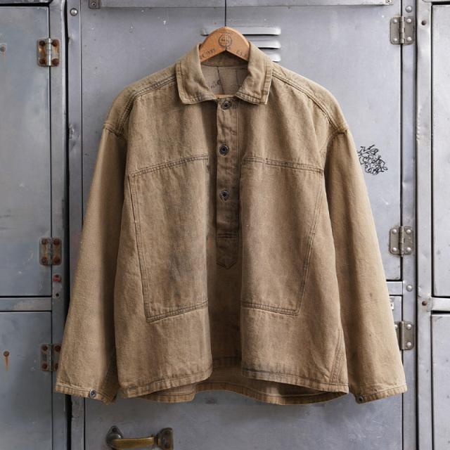 WW1 U.S.ARMY ブラウンデニム プルオーバージャケット about Mサイズ ハリウッド衣装スタンプ【T】【キャンペーン対象外】