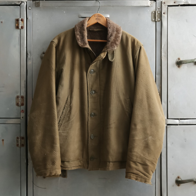 1940s U.S.NAVY N-1 デッキジャケット 希少ピケ素材 バックステンシル サイズ about 38【T】【キャンペーン対象外】