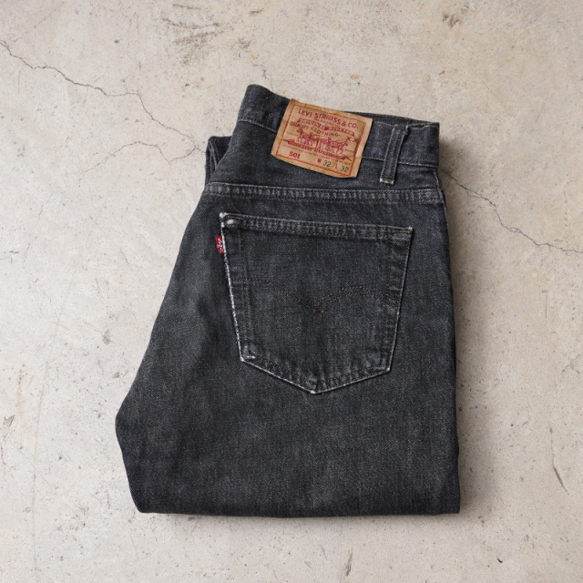 1990s Levi's 501 ブラックデニムパンツ Made in USA W32 L32【T】【キャンペーン対象外】