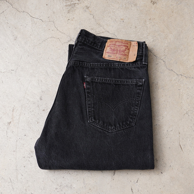 1990s Levi's 501 ブラックデニムパンツ Made in USA W36 L34【T】【キャンペーン対象外】
