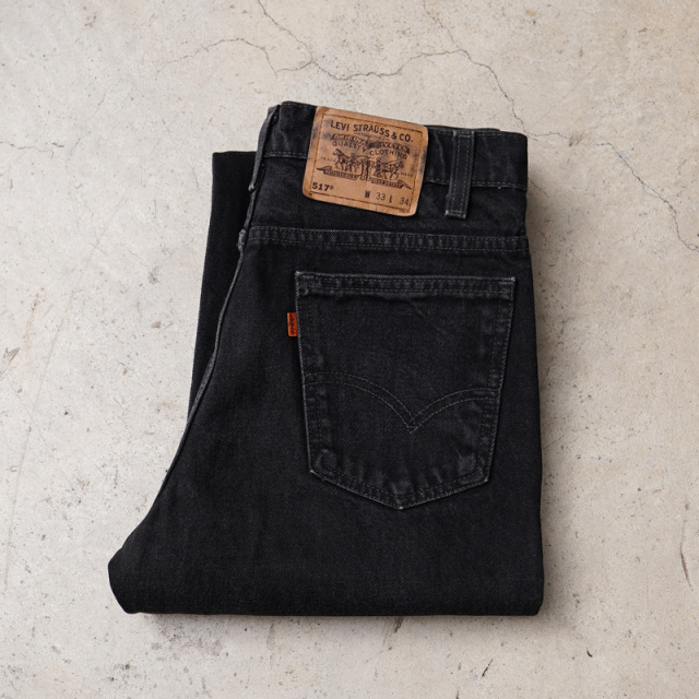 1990s Levi's 517 ブラックデニムパンツ Made in USA W33 裾上げ済みレングス76cm【T】【キャンペーン対象外】