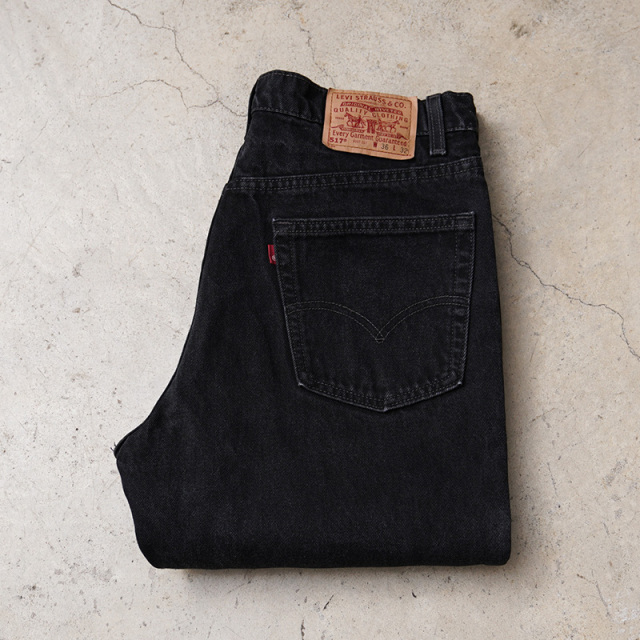 1990s Levi's 517 ブラックデニムパンツ Made in USA W36 L32【T】【キャンペーン対象外】