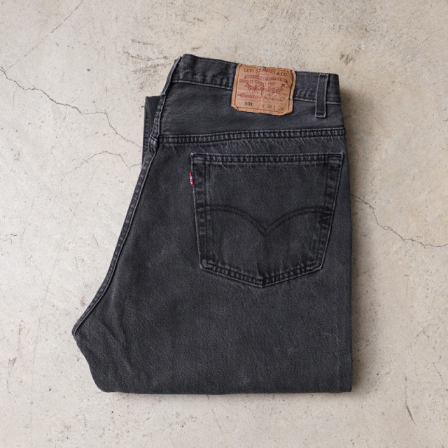 1990s Levi's 501 ブラックデニムパンツ Made in USA W38 L34【T】【キャンペーン対象外】