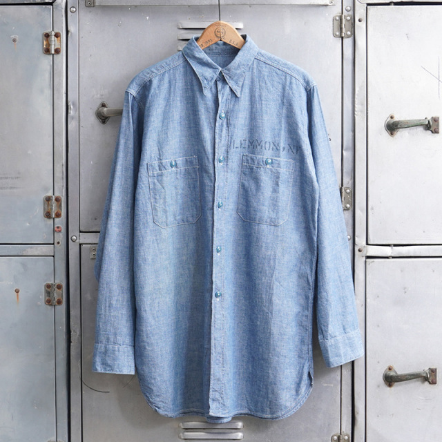 1940s U.S. NAVY Chambray ユーティリティシャツ 15サイズ【T】【キャンペーン対象外】