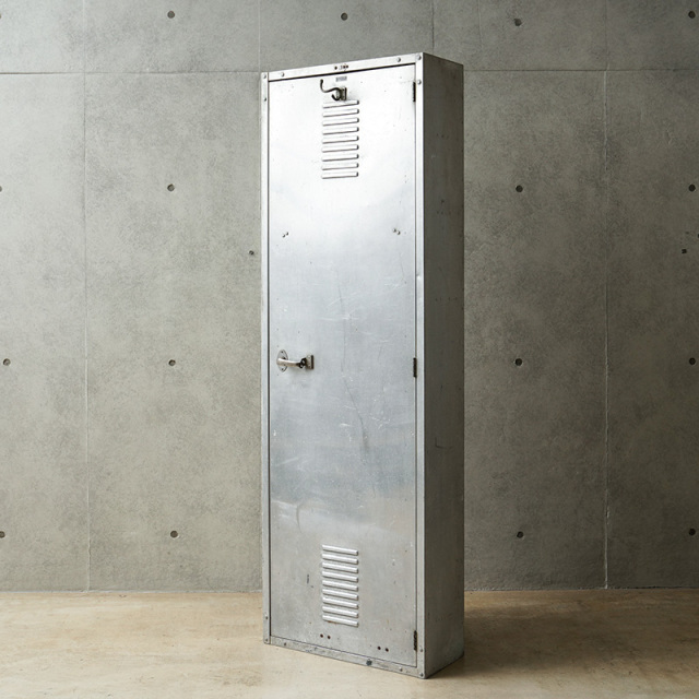 1940s US NAVY ALUMINUM SINGLE LOCKER ヴィンテージ アルミ シングルロッカー【1】【T】【キャンペーン対象外】